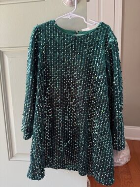 Emerald Green Sequin Shift Dress